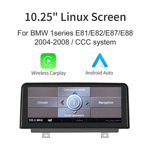 10.25" Ecran Linux pentru BMW 1 Series E81 E82 E87 E88 cu CIC/CCC System
