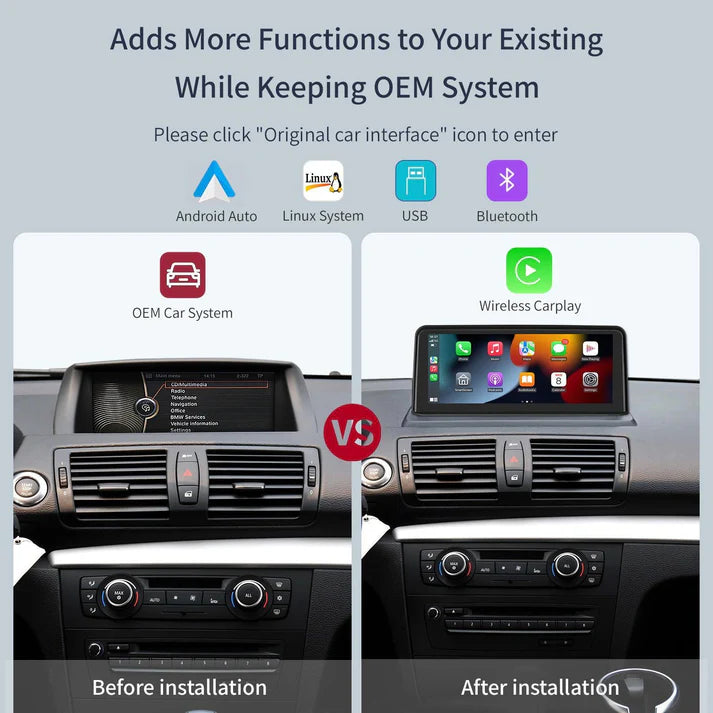 10.25" Ecran Linux pentru BMW 1 Series E81 E82 E87 E88 cu CIC/CCC System