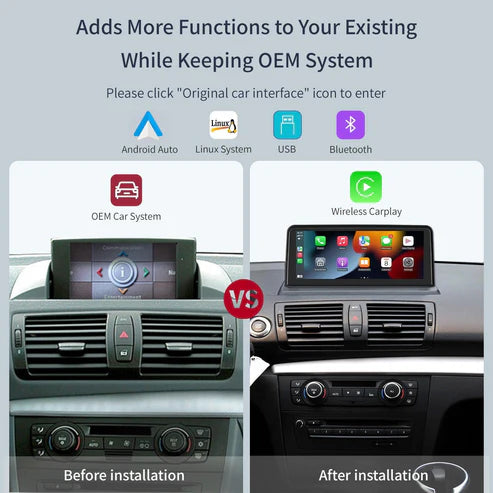 10.25" Ecran Linux pentru BMW 1 Series E81 E82 E87 E88 cu CIC/CCC System