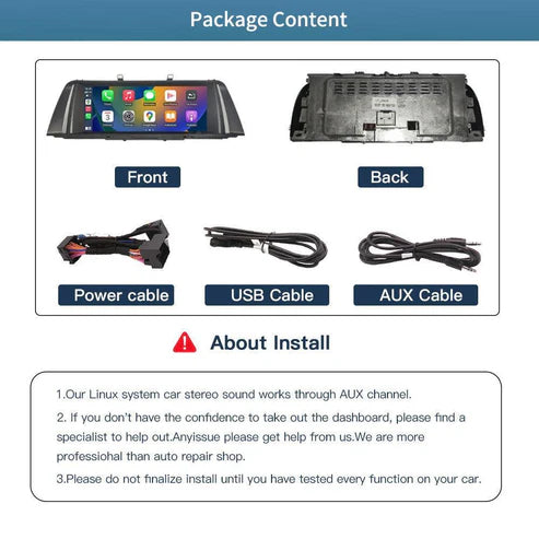 10.25" Ecran Linux pentru BMW seria 5 F10 F11 cu NBT CIC Wirless Carplay Android Auto