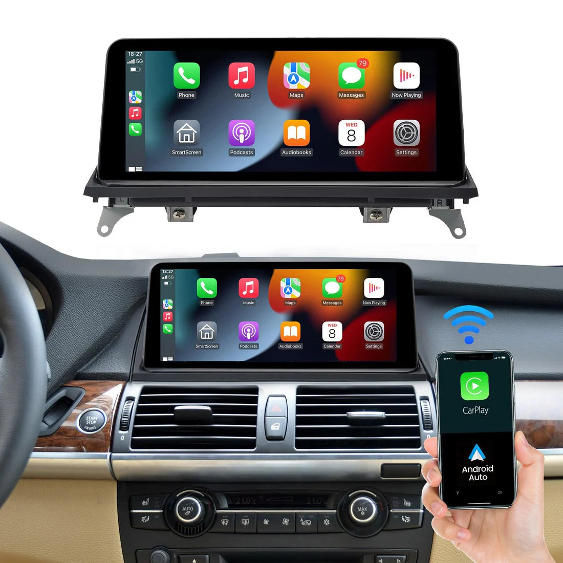 10.25" / 8.9" Ecran Linux pentru BMW X5/X6 E70/E71 with CIC/CCC Wireless CarPlay Android Auto