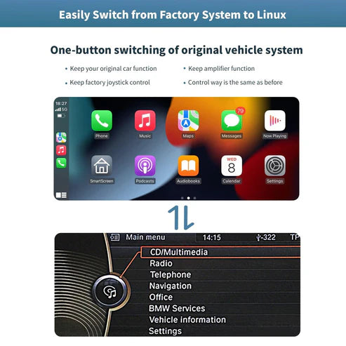 10.25" / 8.9" Ecran Linux pentru BMW X5/X6 E70/E71 with CIC/CCC Wireless CarPlay Android Auto