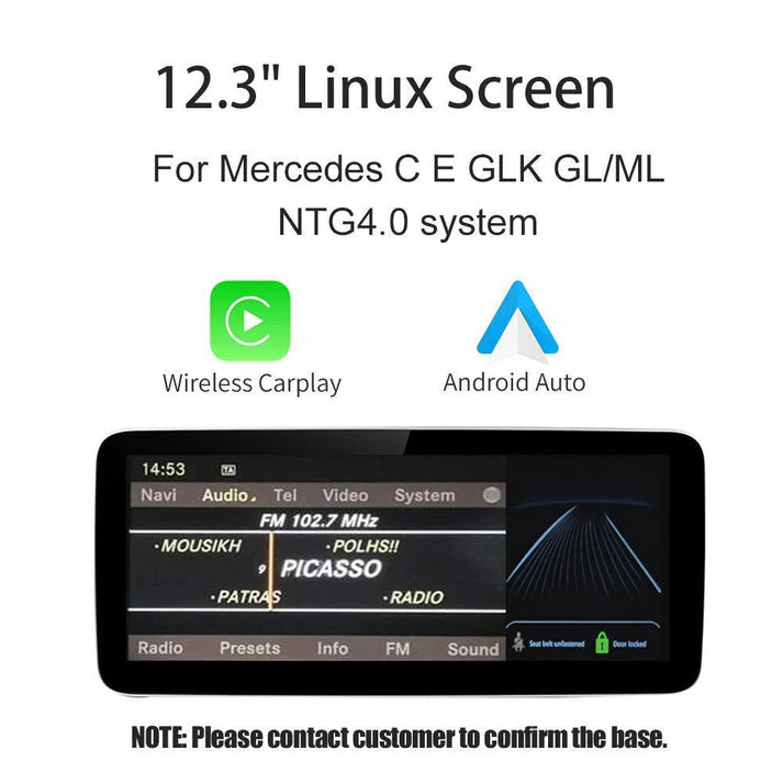 Ecran Linux screen pentru Mercedes Benz NTG4.0/4.5/5.0 Wireless CarPlay Android Auto