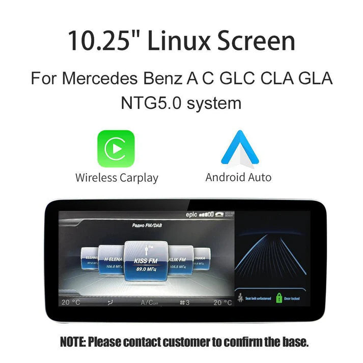 Ecran Linux screen pentru Mercedes Benz NTG4.0/4.5/5.0 Wireless CarPlay Android Auto