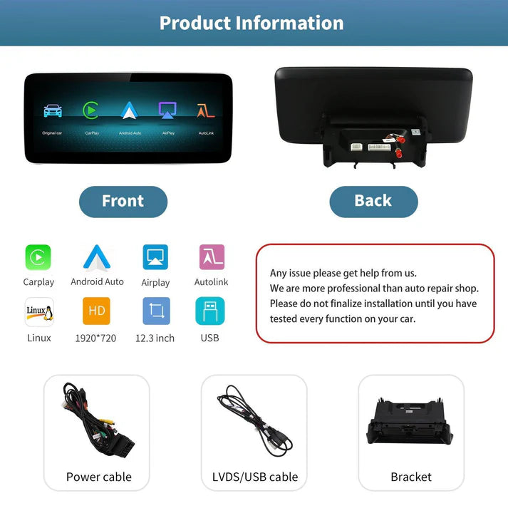 Ecran Linux screen pentru Mercedes Benz NTG4.0/4.5/5.0 Wireless CarPlay Android Auto