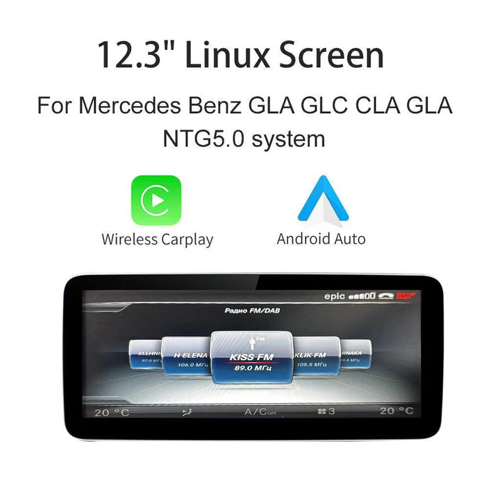 Ecran Linux screen pentru Mercedes Benz NTG4.0/4.5/5.0 Wireless CarPlay Android Auto