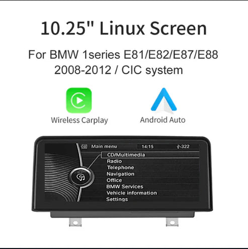 10.25" Ecran Linux pentru BMW 1 Series E81 E82 E87 E88 cu CIC/CCC System