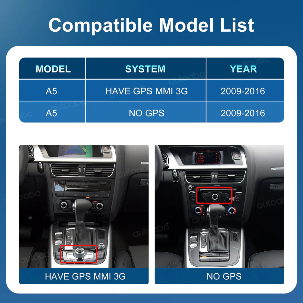 Ecran Linux pentru Audi A4 A5 Wireless CarPlay Android Auto