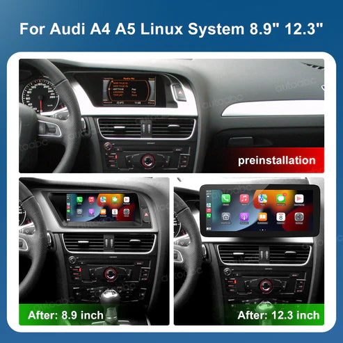 Ecran Linux pentru Audi A4 A5 Wireless CarPlay Android Auto