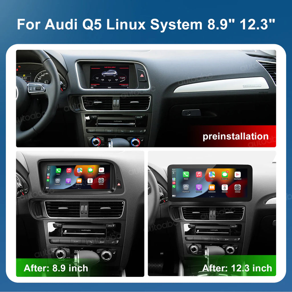 Ecran Linux pentru Audi Q5 Wireless CarPlay Android Auto