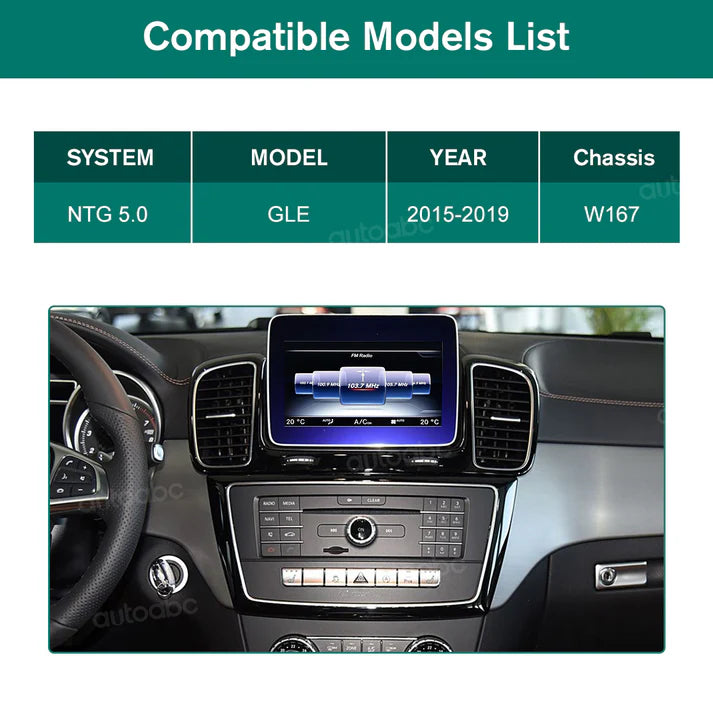 12.3“ Ecran Linux pentru Mercedes Benz NTG5.0 GLE Wireless CarPlay Android Auto