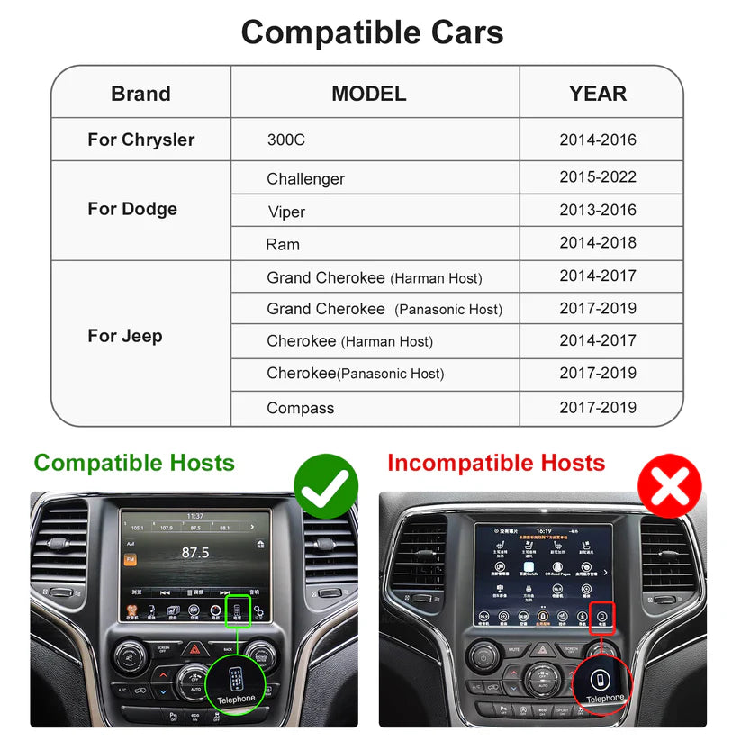 Modul Wireless CarPlay Android Auto  pentru Jeep/Dodge/Chrysler
