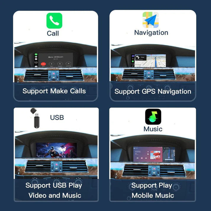 8.9'' Ecran Linux pentru BMW seria 3/5 E60~E93 cu CCC Wireless CarPlay Android Auto