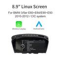 8.9'' Ecran Linux pentru BMW seria 3/5 E60~E93 cu CIC Wireless CarPlay Android Auto