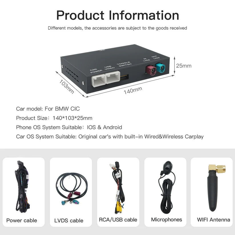 Modul Wireless CarPlay / Android Auto pentru BMW NBT/CIC system
