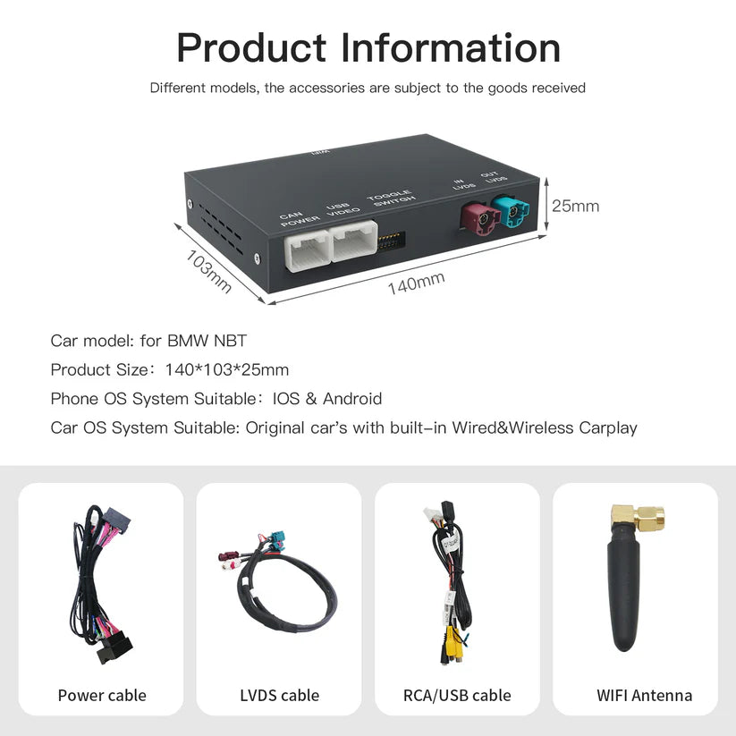 Modul Wireless CarPlay / Android Auto pentru BMW NBT/CIC system