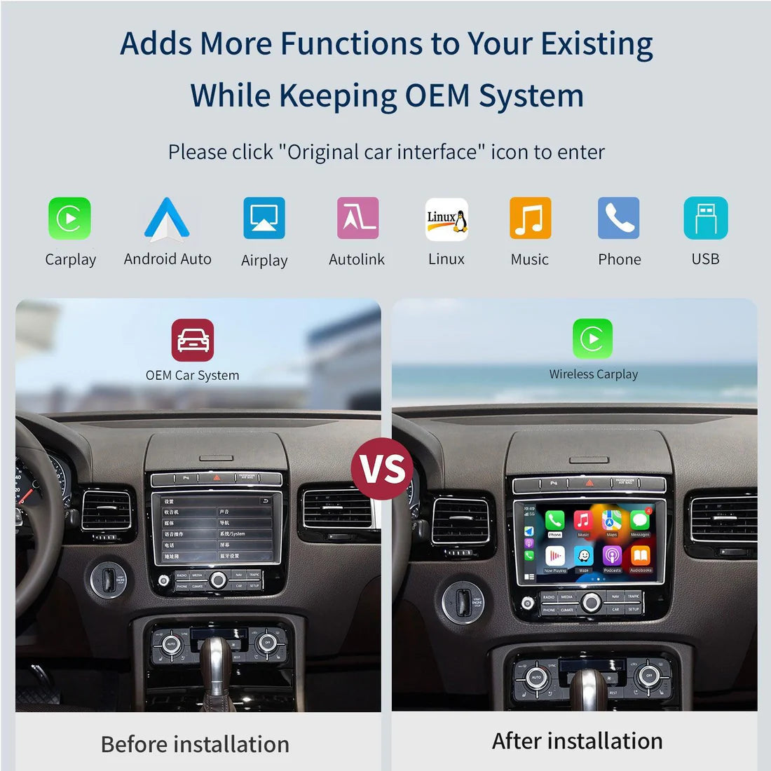 Modul Wireless Carplay Android auto pentru Volkswagen Touareg 2010-2018